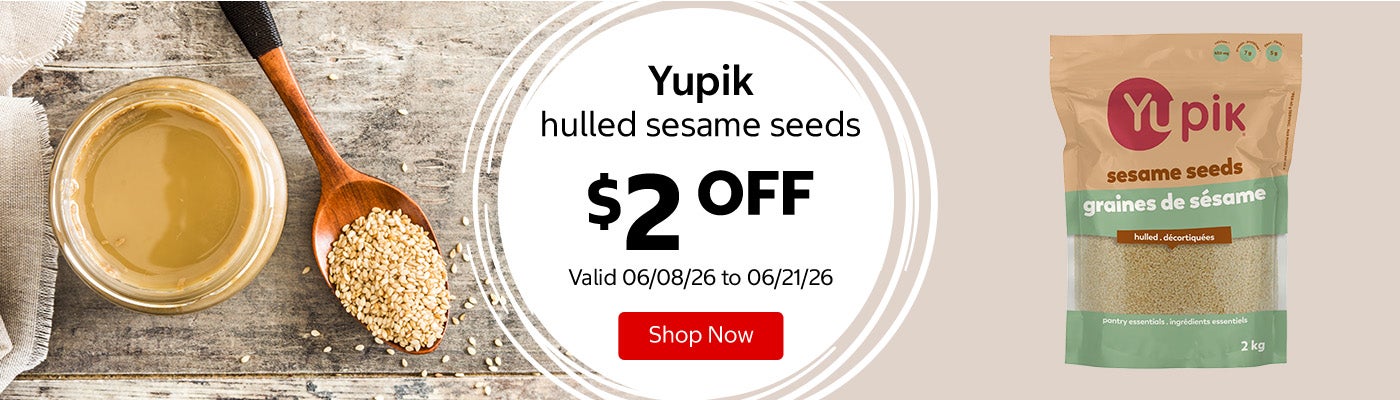 Yupik hulled sesame seeds $2 Off. Valid 06/08/26 to 06/21/26. Shop Now 