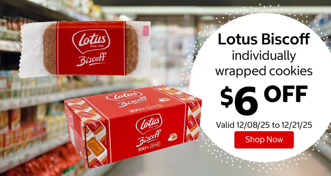 Lotus Biscoff individually wrapped cookies $6 Off. Valid 12/08/25 to 12/21/25. Shop Now 