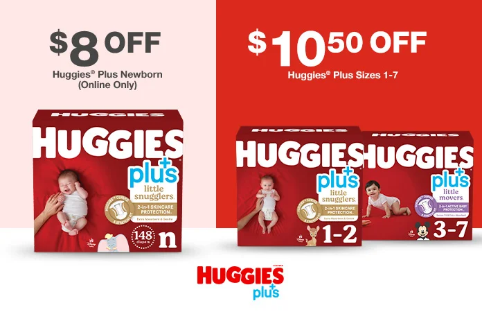 Huggies Plus Diapers Size Newborn Huggies Plus Diapers Sizes 1 - 2 Huggies Plus Diapers Sizes 3 - 7