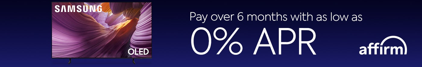 pay over 6 months with as los as 0% APR with affirm