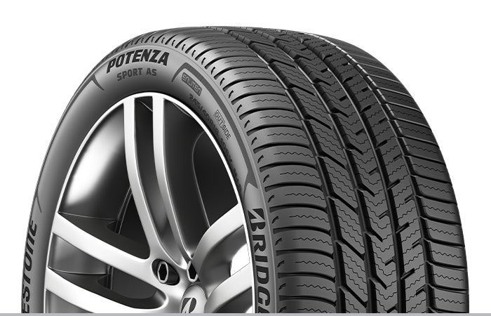 Closeup of a Bridgestone Potenza RE980AS+ tire