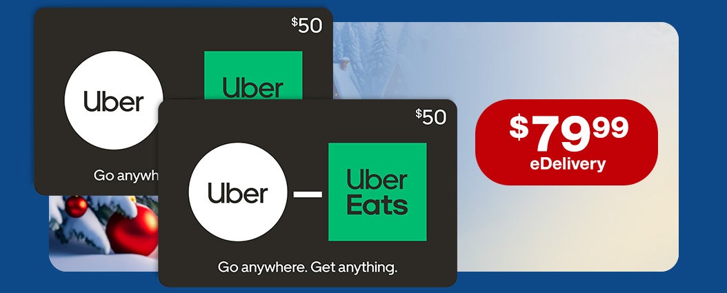2 $50 Uber Gift Cards, for $79.99 eDelivery
