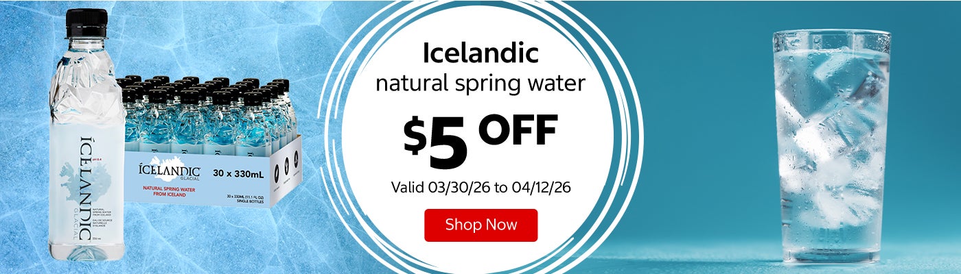 Icelandic natural spring water $5 Off. Valid 03/30/26 to 04/12/26. Shop Now 