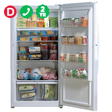 Select GE Garage Ready Upright Freezers with Glass Shelves