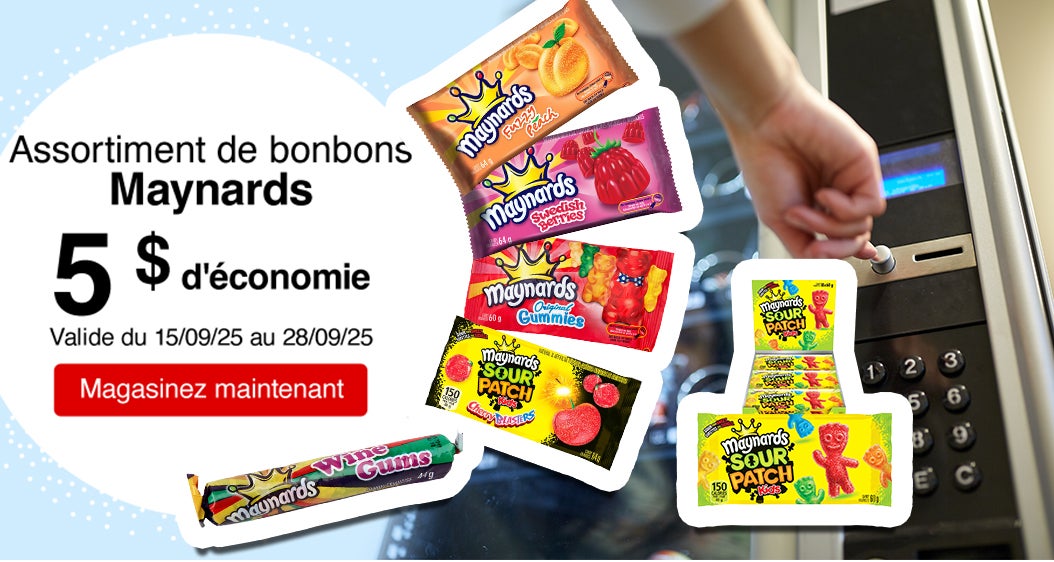 Assortiment de bonbons Maynards 5 $ d'économie. Valide du 15/09/25 au 28/09/25. Magasinez maintenant.