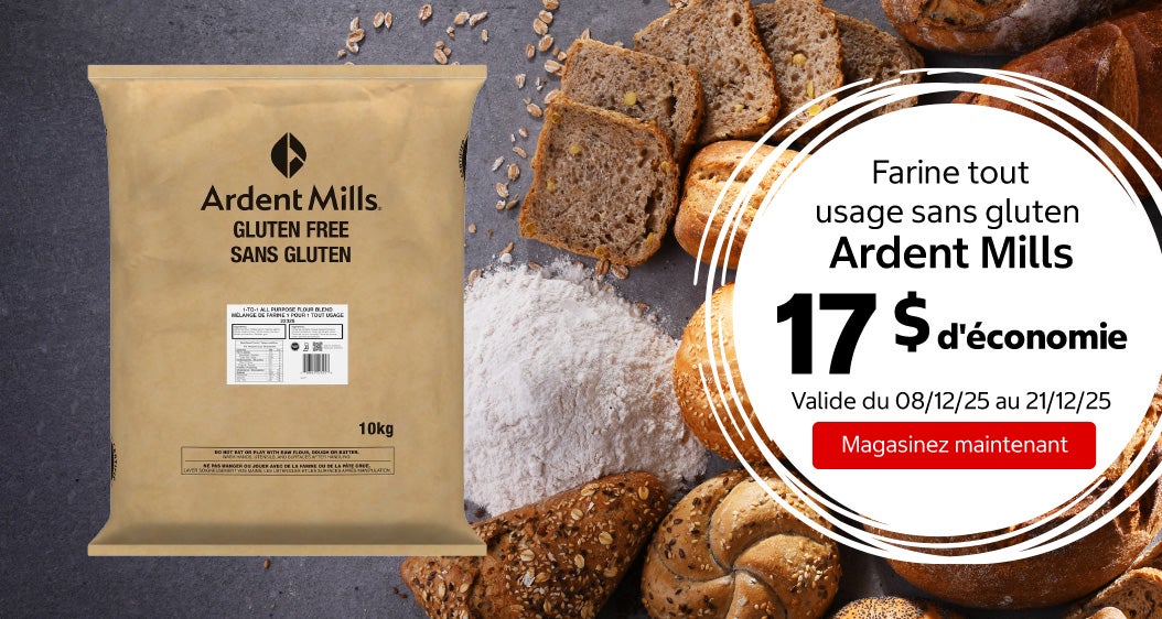 Farine tout usage sans gluten Ardent Mills 17 $ d'économie. Valide du 08/12/25 au 21/12/25. Magasinez maintenant.