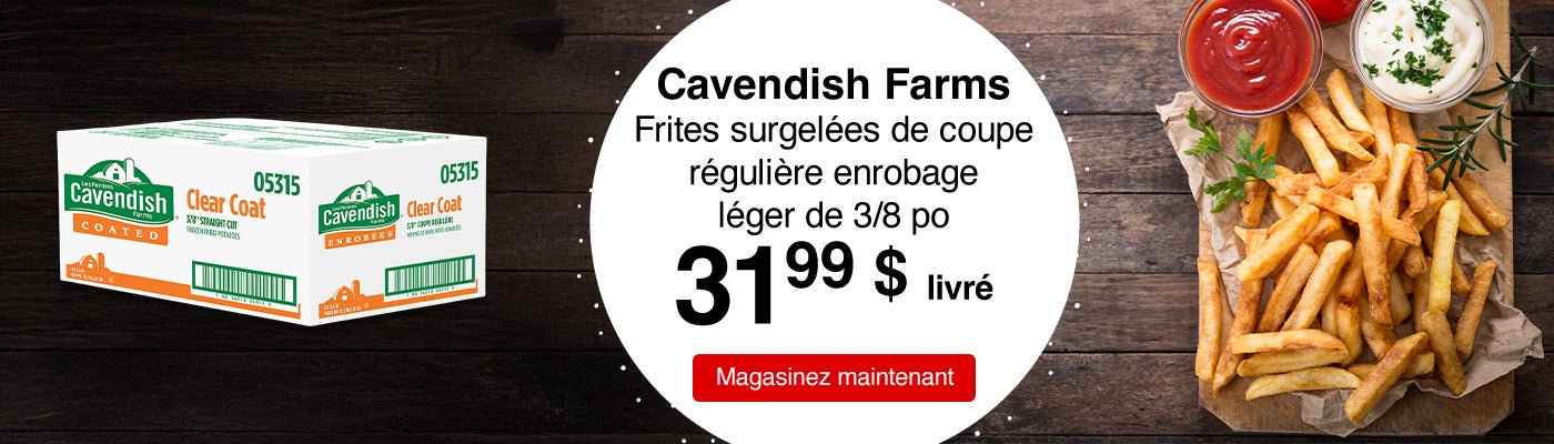 Cavendish Farms - Frites surgelées de coupe régulière enrobage léger de 3/8 po. 31,99 $ livré. Magasinez maintenant.
