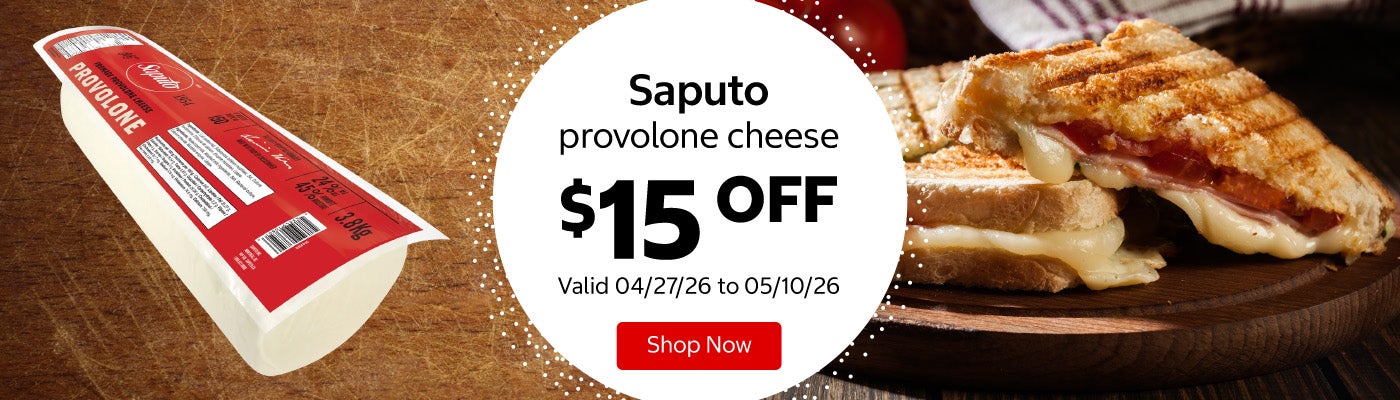 Saputo provolone cheese $15 Off. Valid 04/27/26 to 05/10/26. Shop Now 