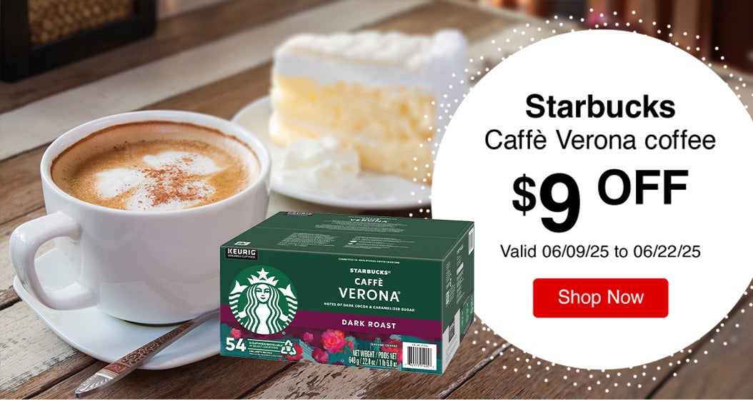 Starbucks Caffè Verona coffee $9 Off Valid 06/09/25 to 06/22/25 Shop Now
