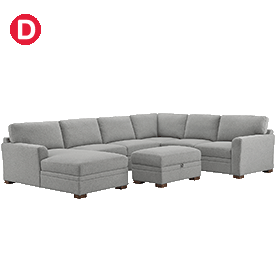 Thomasville Langdon Fabric Sectional with Storage Ottoman