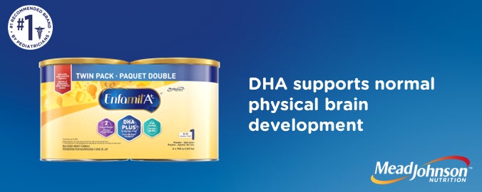 Contains DHA (a type of Omega-3 fat) to help support brain development  MeadJohnson NUTRITION