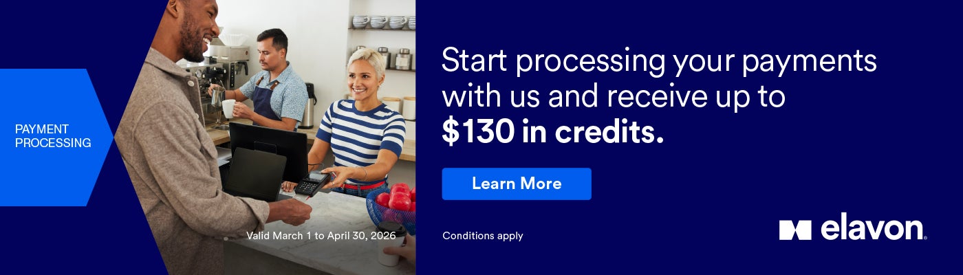 Payment Processing  Start processing your payments with us and receive up to $130 in credits Learn More Valid March 1 to April 30, 2026  Conditions apply 