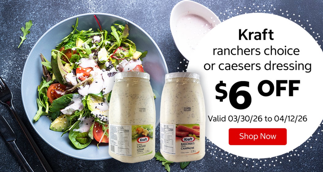 Kraft ranchers choice  or caesers dressing $6 Off. Valid 03/30/26 to 04/12/26. Shop Now 