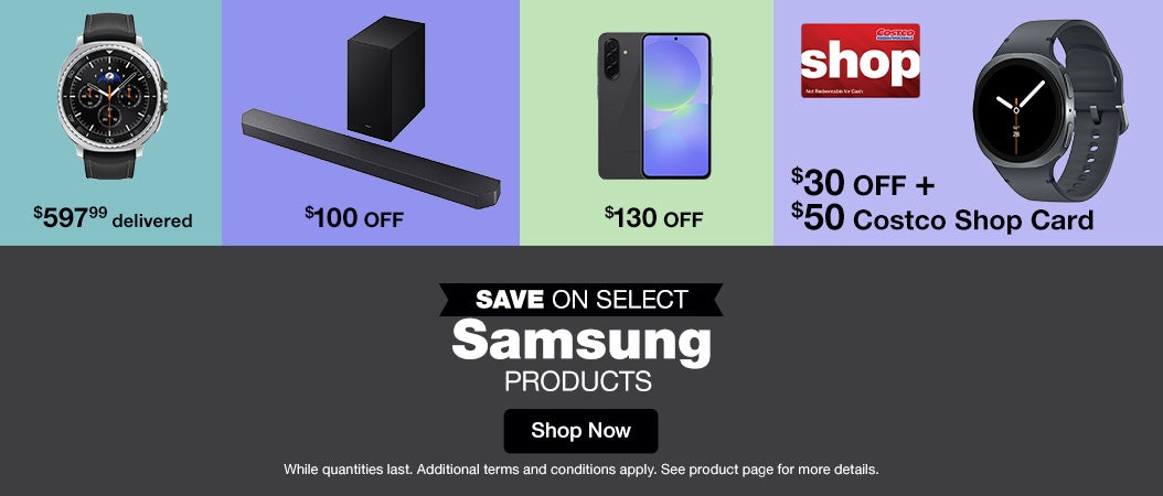 Save on select Samsung products. While quantities last. Additional terms and conditions apply. See product page for more details. Shop Now.