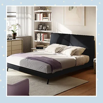 Natuzzigroup Nora Black Leather Bed