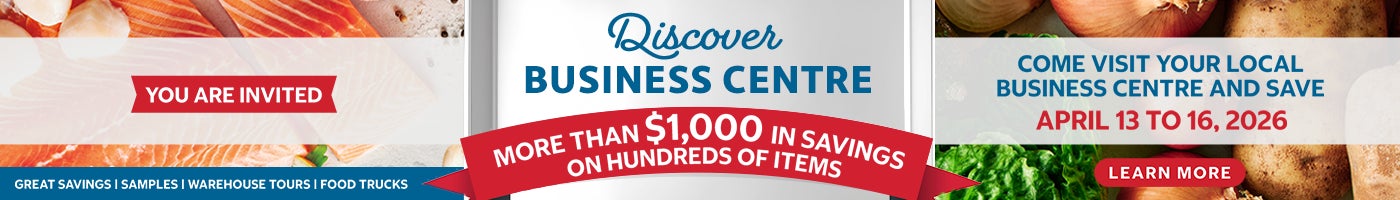 You are Invited  Discover Business Centre More than $1,000 in savings on hundreds of items  Come visit your local Business Centre and Save  April 13 to 16, 2026 Learn More 