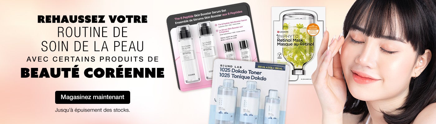 Rehaussez votre routine de soin de la peau avec certains produits de beauté coréenne. Jusqu’à épuisement des stocks. Magasinez maintenant.