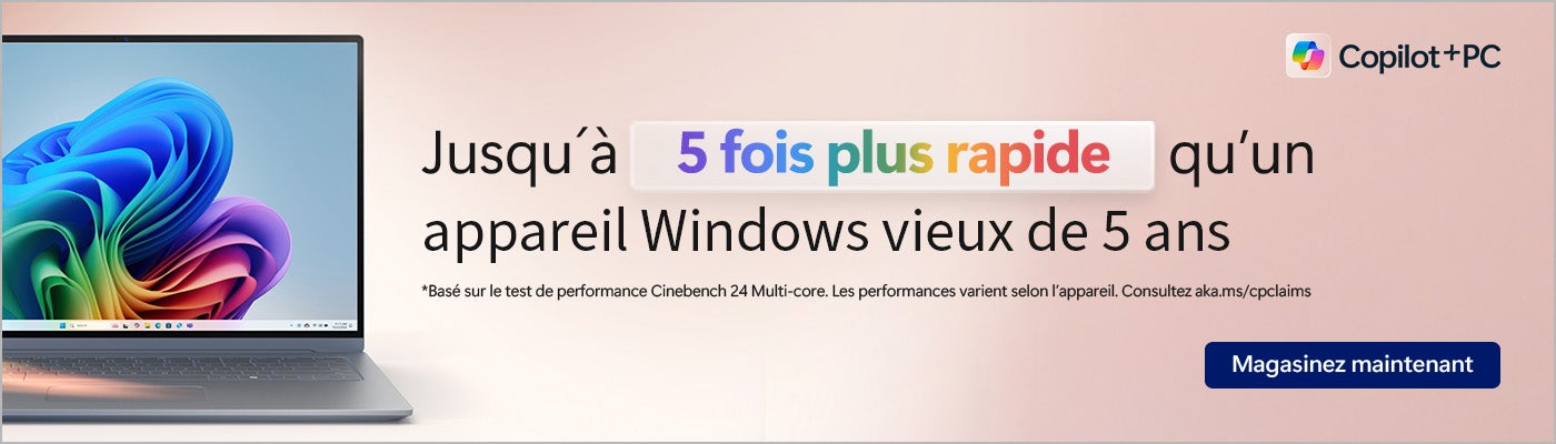 Jusqu'à 5 fois plus rapide qu'un appareil Windows vieux de 5 ans. Magasinez maintenant.