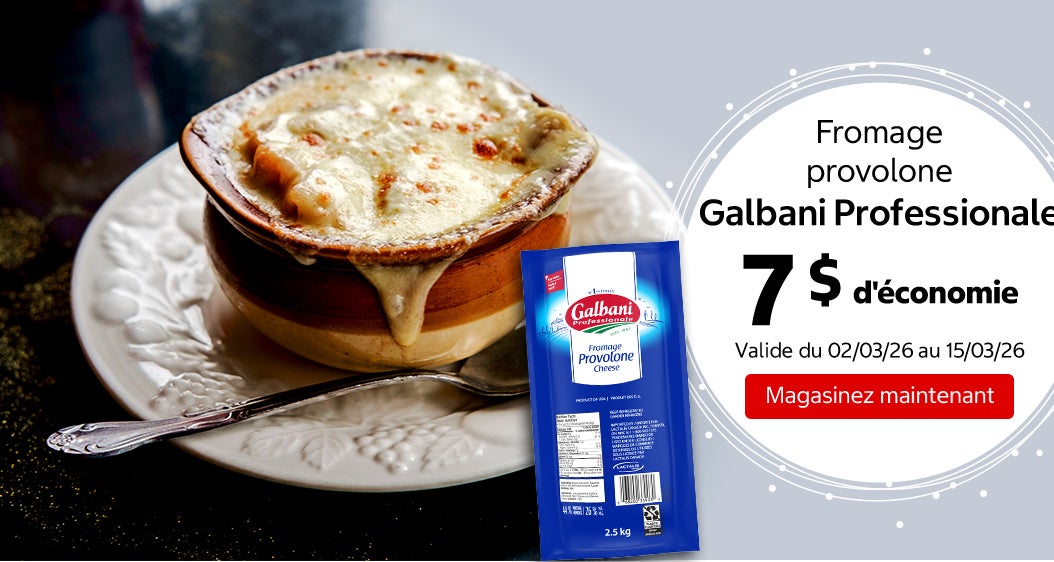Fromage provolone Galbani Professionale 7 $ d'économie. Valide du 02/03/26 au 15/03/26. Magasinez maintenant.