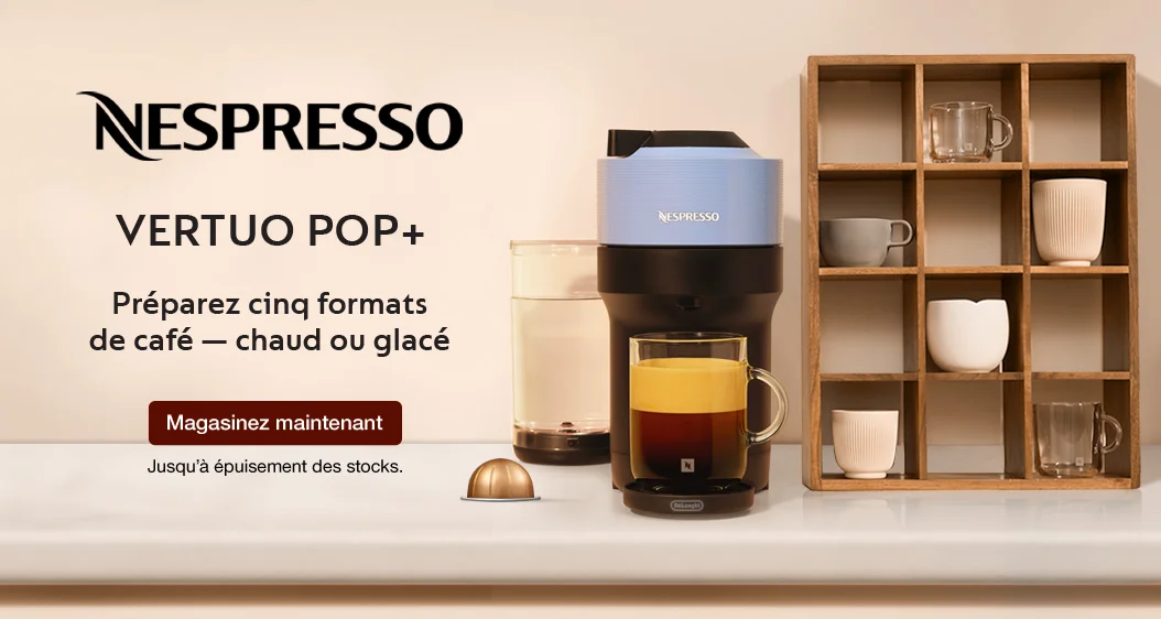 NESPRESSO. VERTUO POP+. Préparez cinq formats de café - chaud ou glacé. Jusqu'à épuisement des stocks. Magasinez maintenant