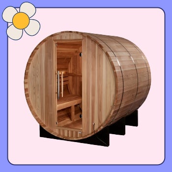 Golden Designs Arosa 4-person Barrel Steam Sauna.
