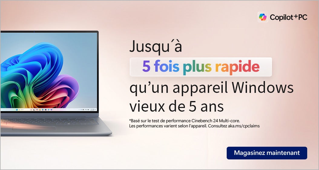 Jusqu'à 5 fois plus rapide qu'un appareil Windows vieux de 5 ans. Magasinez maintenant.