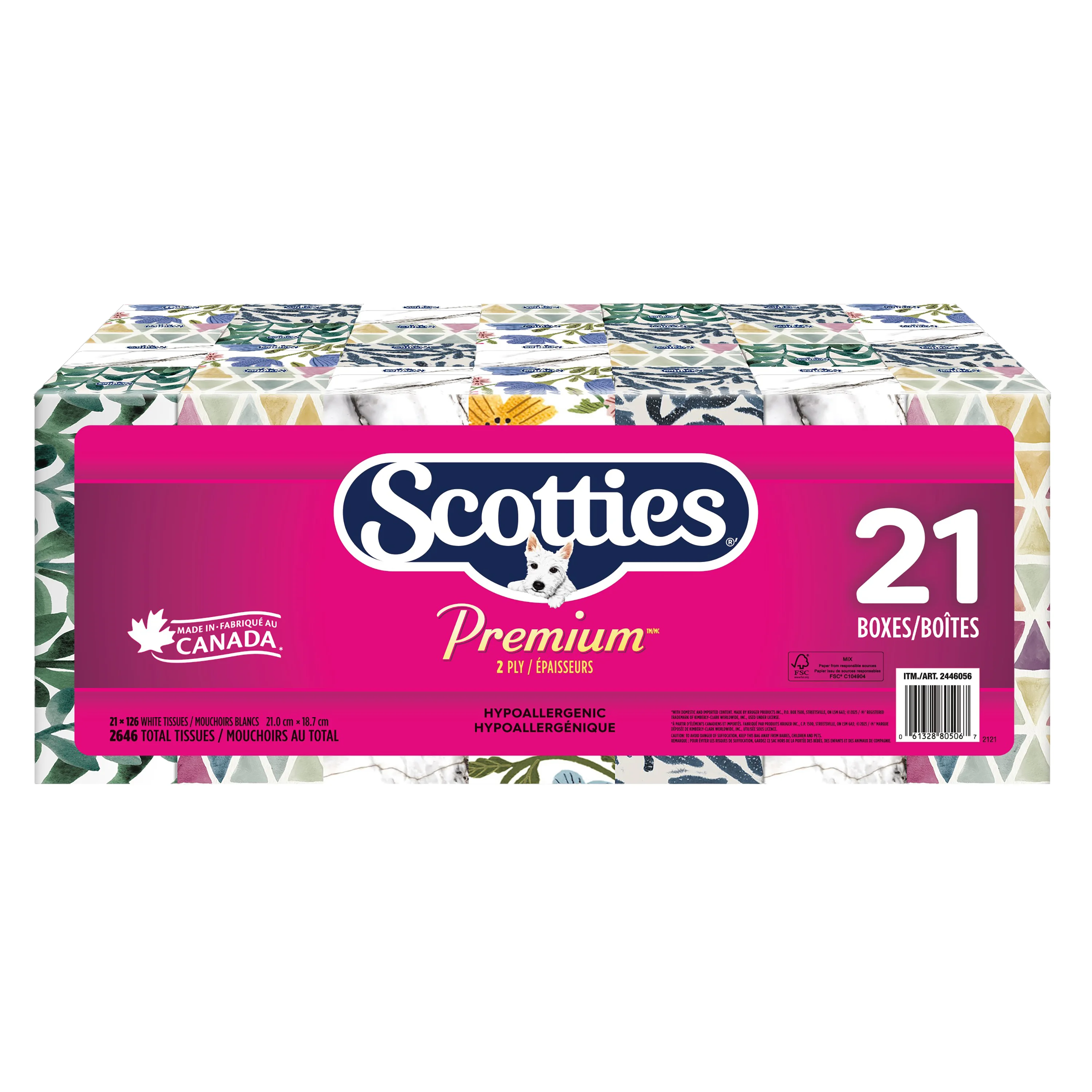 Scotties Premium 2-ply facial tissues