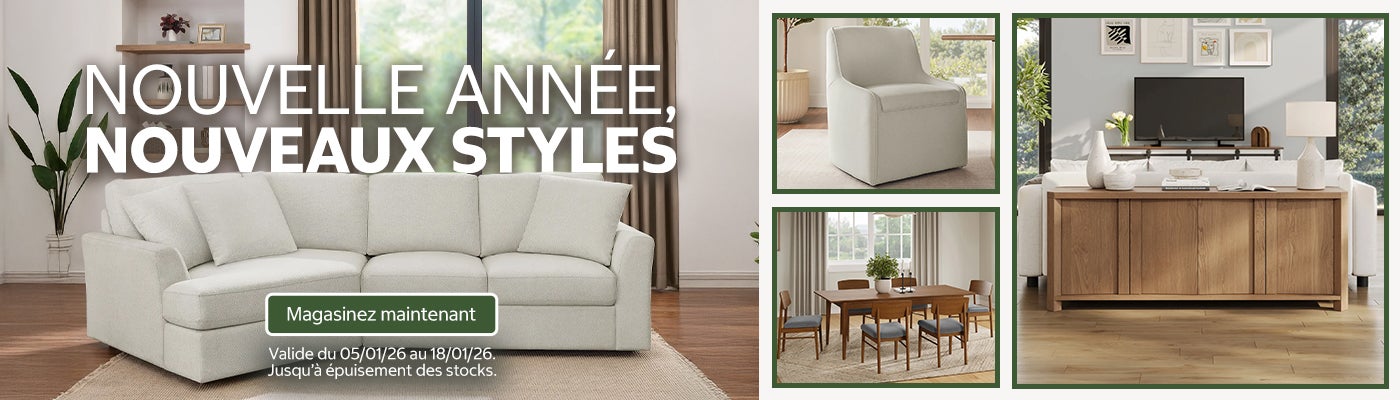 Nouvelle année, nouveaux styles. Valide du 05/01/26 au 18/01/26. Jusqu’à épuisement des stocks. Magasinez maintenant.
