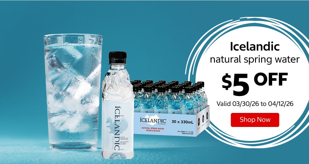 Icelandic natural spring water $5 Off. Valid 03/30/26 to 04/12/26. Shop Now 