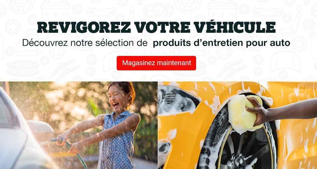 Revigorez votre véhicule Découvrez notre sélection de produits d’entretien pour auto Magasinez maintenant Jusqu’à épuisement des stocks