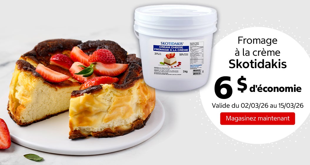 Fromage à la crème Skotidakis 7 $ d'économie. Valide du 02/03/26 au 15/03/26. Magasinez maintenant.