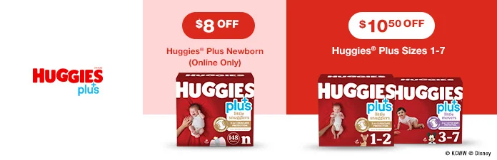 Huggies Plus Diapers Size Newborn Huggies Plus Diapers Sizes 1 - 2 Huggies Plus Diapers Sizes 3 - 7