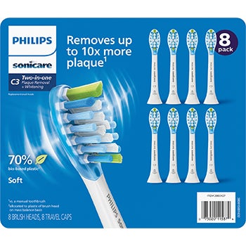 Philips Sonicare Two-in-One Plaque Removal + Whitening Replacement Brush Heads
