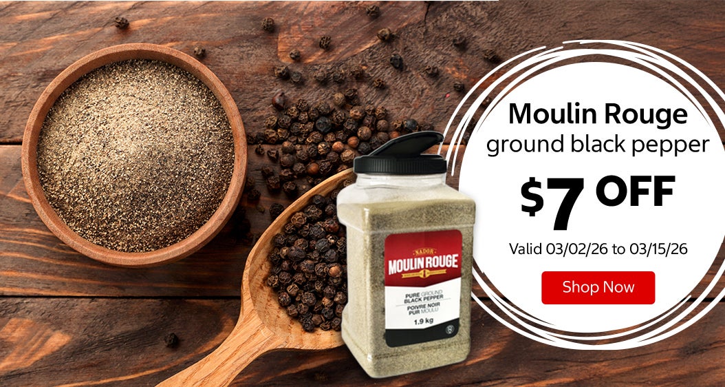 Moulin Rouge ground black pepper $7 Off. Valid 03/02/26 to 03/15/26. Shop Now 