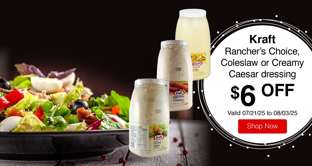 Kraft Rancher’s Choice, Coleslaw or Creamy Caesar dressing. $6 OFF. Valid 07/21/25 to 08/03/25. Shop Now.