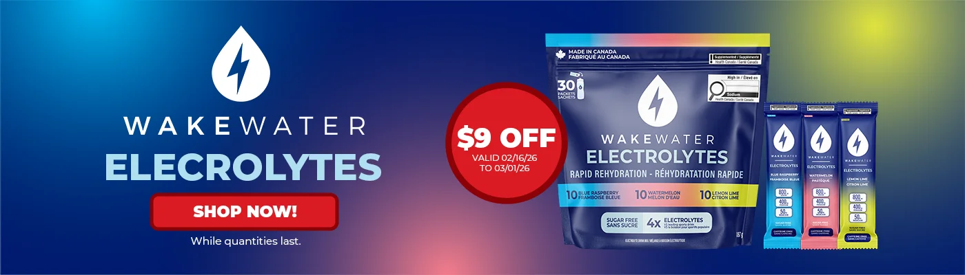 Wakewater Elecrolytes. $9 off. Valid 02/16/26 to 03/01/26. Shop now! While quantities last.