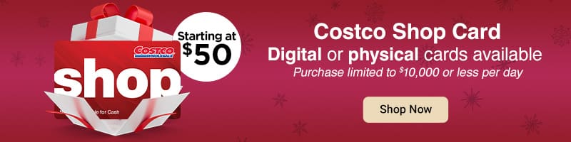 Starting at $50  Digital or physical cards available  Purchase limited to $10,000 or less per day Shop Now