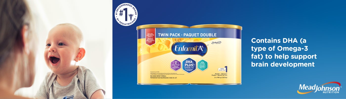 Contains DHA (a type of Omega-3 fat) to help support brain development  MeadJohnson NUTRITION
