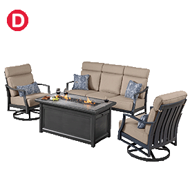 SunVilla Havana 4-Piece Fire Outdoor Seating Set