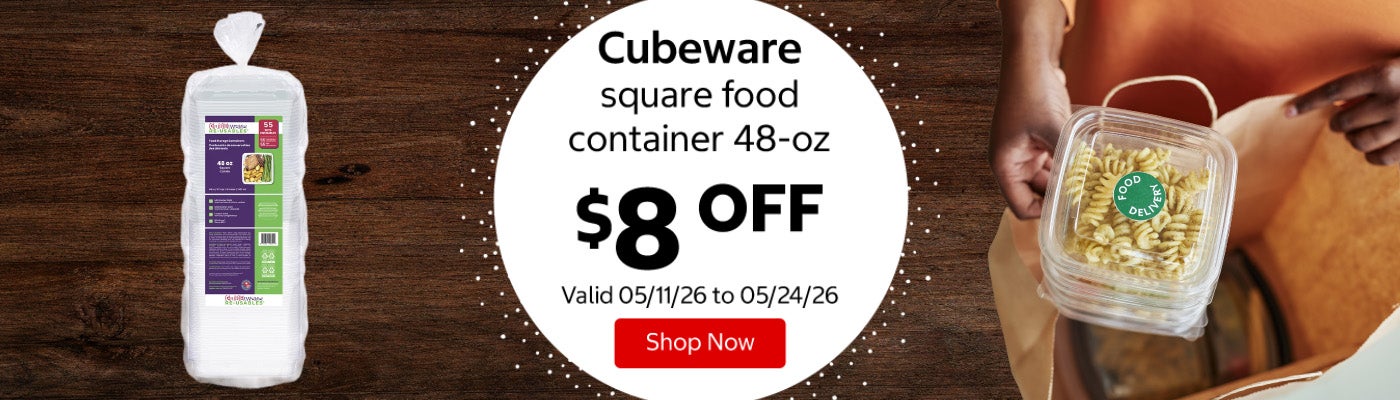 Cubeware square food container 48-oz. $8 Off. Valid 05/11/26 to 05/24/26. Shop Now 