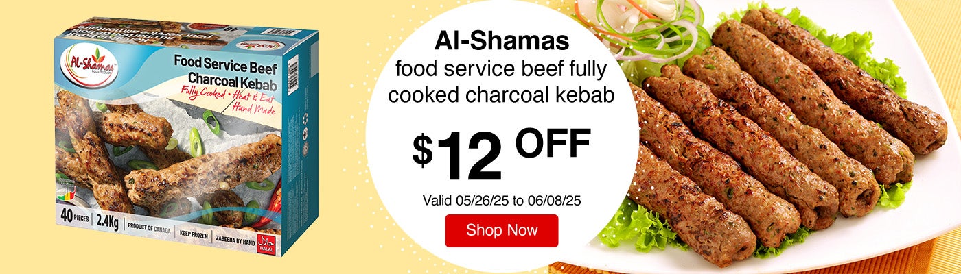 Al-Shamas food service beef fully cooked charcoal kebab $12 Off Valid 05/26/25 to 06/08/25 Shop Now