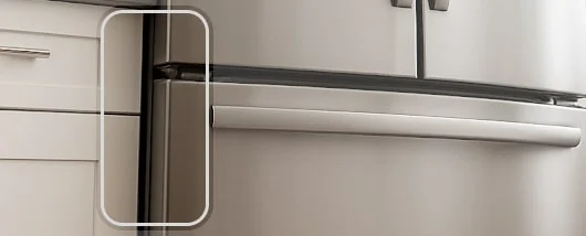 stainless steel counter depth refrigerators sitting flush with countertop