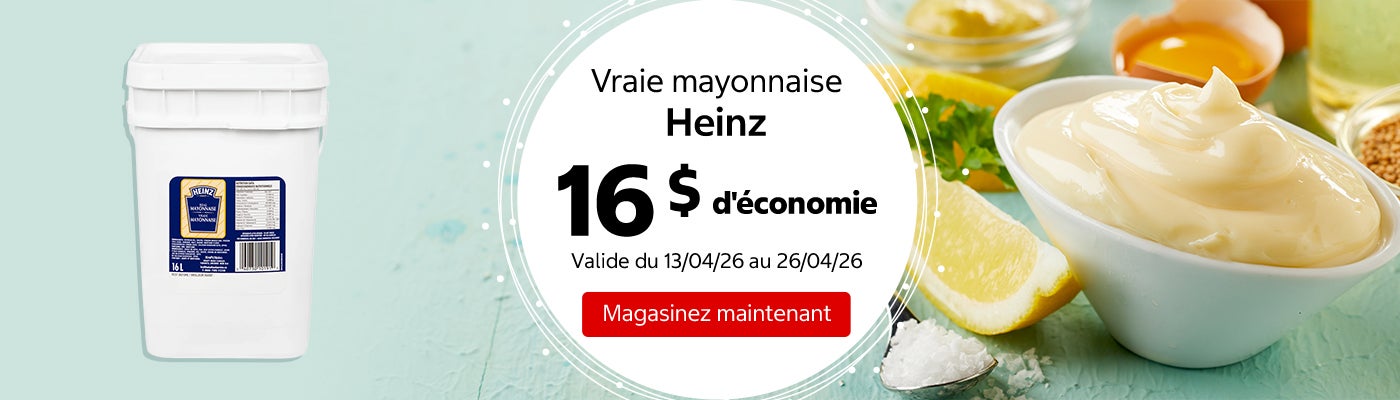 Vraie mayonnaise Heinz 16 $ d'économie. Valide du 13/04/26 au 26/04/26. Magasinez maintenant.