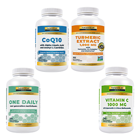 Nature's Lab One Daily Multivitamin, Turmeric Extract 1000 mg, CoQ10 200 mg or Vitamin C 1000 mg