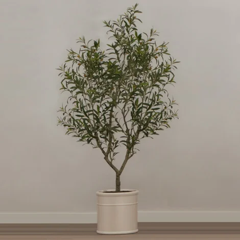 Artificial 6.5’ Olive Tree with French Planter