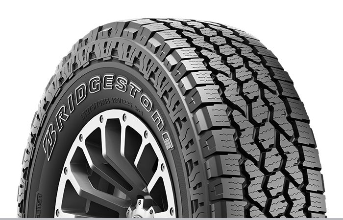 Closeup of a Bridgestone Turanza Alenza tire
