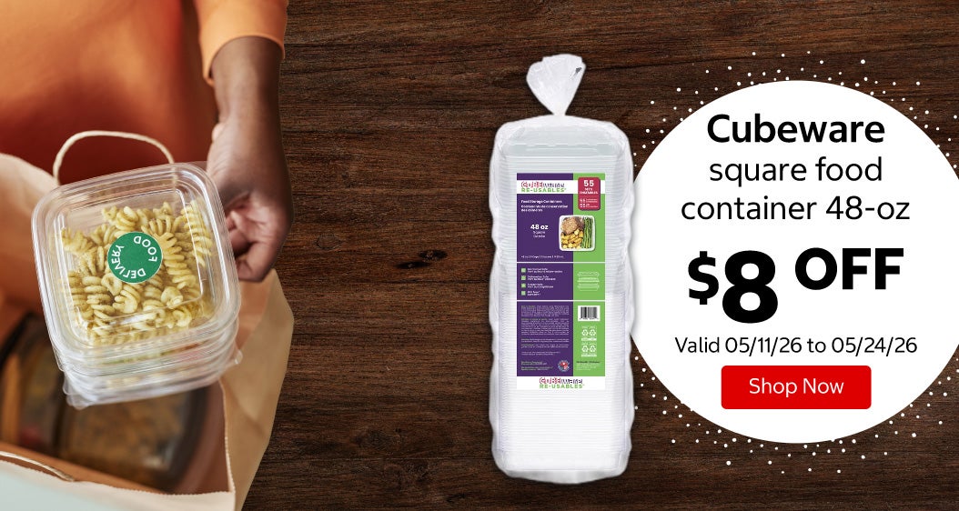 Cubeware square food container 48-oz. $8 Off. Valid 05/11/26 to 05/24/26. Shop Now 