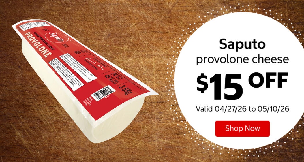 Saputo provolone cheese $15 Off. Valid 04/27/26 to 05/10/26. Shop Now 