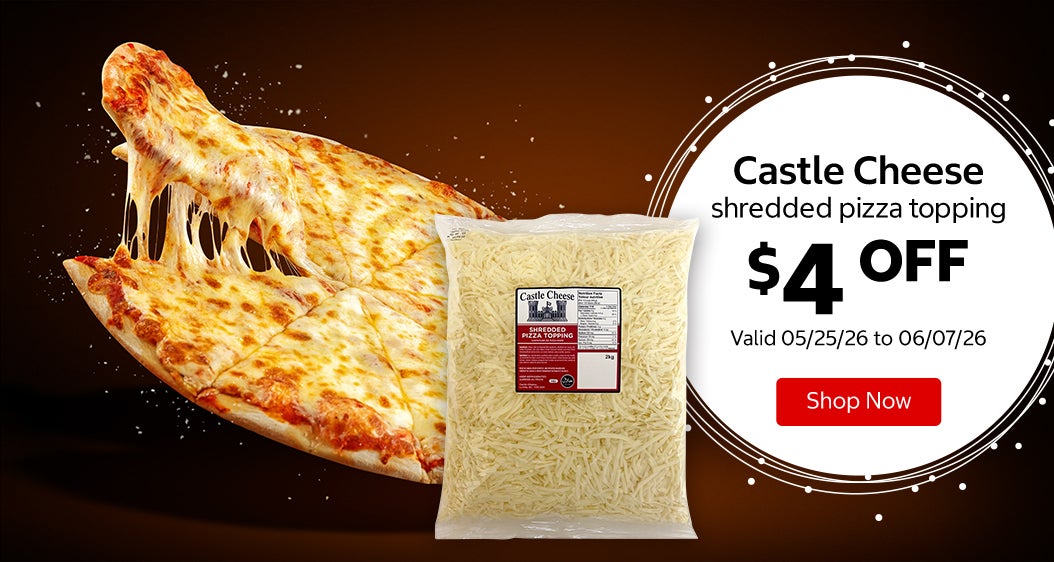Castle Cheese shredded pizza topping $4 Off. Valid 05/25/26 to 06/07/26. Shop Now 