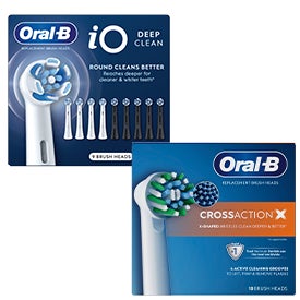 Oral-B iO Deep Clean AND/OR CrossAction Replacement Brush Heads